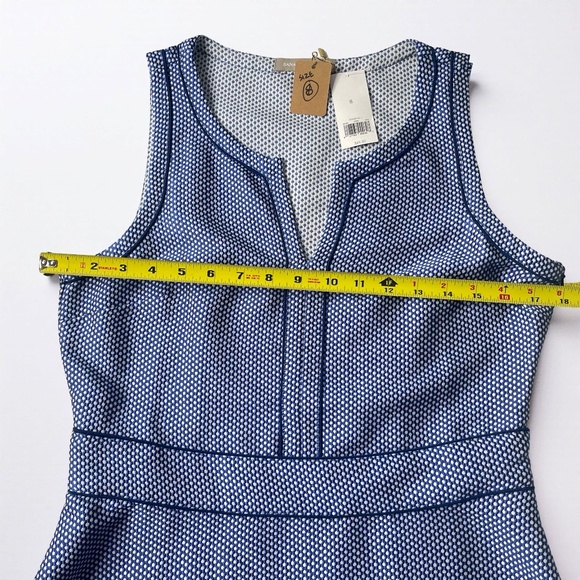 NWT Banana Republic textured Riviera Blue peplum top Size 8 - Picture 4 of 11